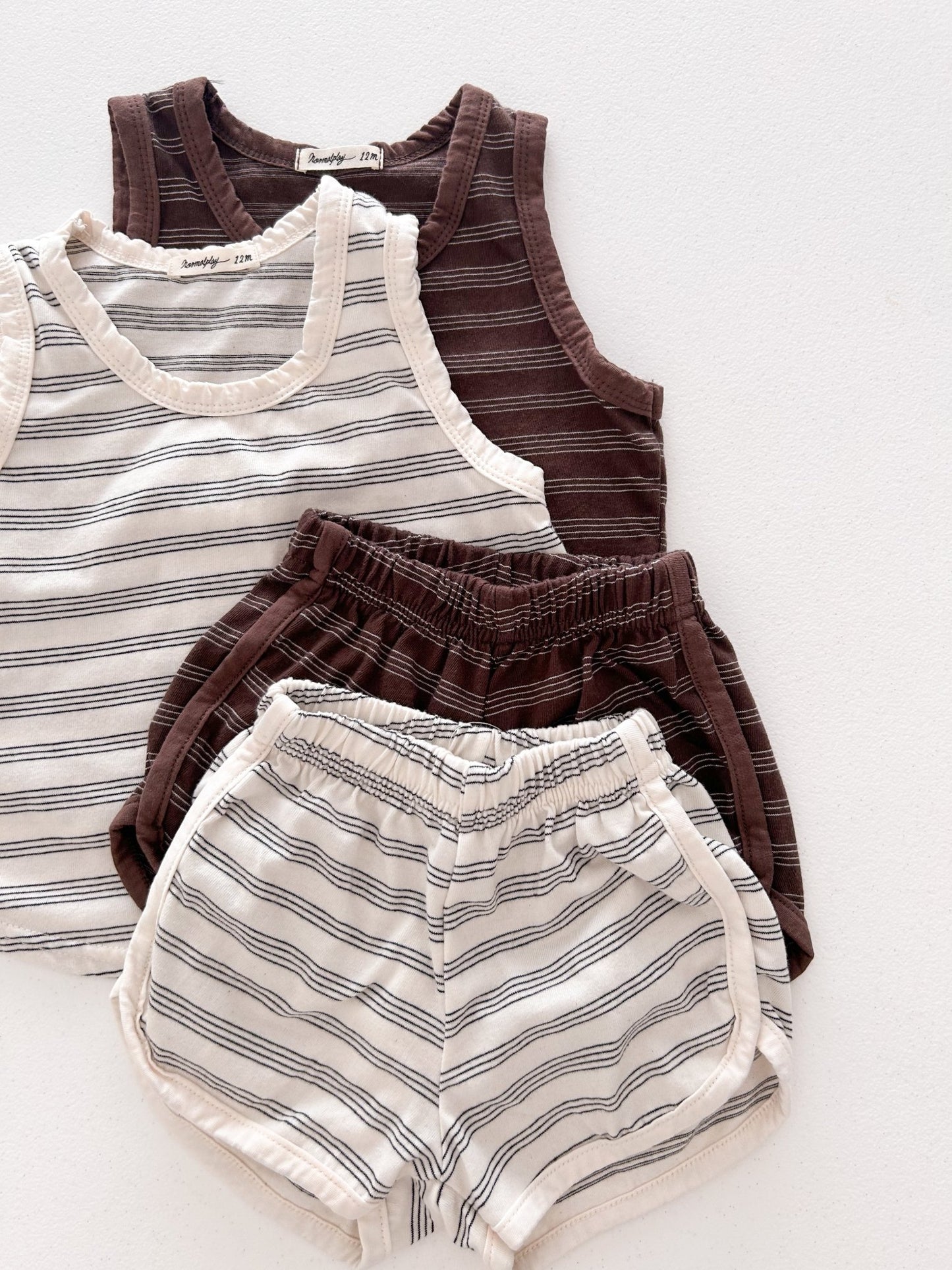 Toddler SS26 Stripe Sleeveless Top and Shorts Sets (6m - 7y) - 2 Colors - AT NOON STORE