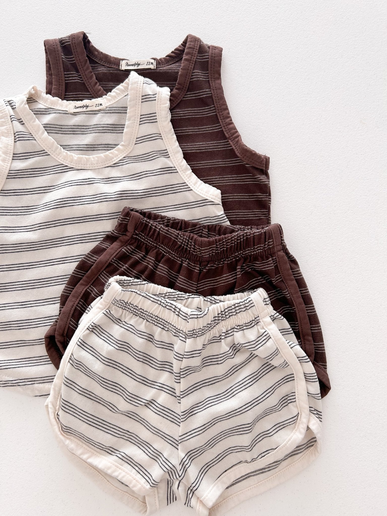 Toddler SS26 Stripe Sleeveless Top and Shorts Sets (6m - 7y) - 2 Colors - AT NOON STORE