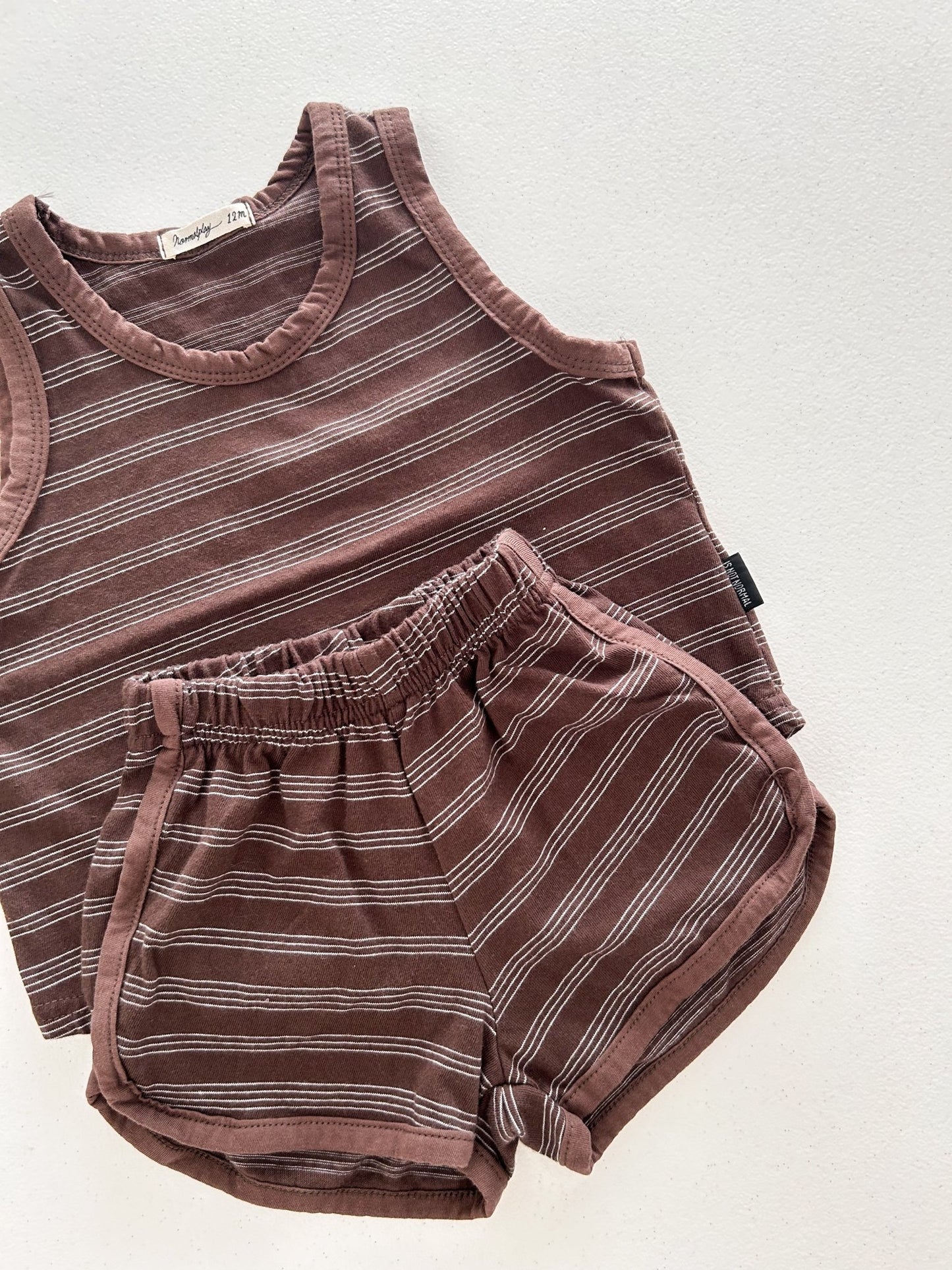 Toddler SS26 Stripe Sleeveless Top and Shorts Sets (6m - 7y) - 2 Colors - AT NOON STORE