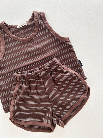Toddler SS26 Stripe Sleeveless Top and Shorts Sets (6m - 7y) - 2 Colors - AT NOON STORE