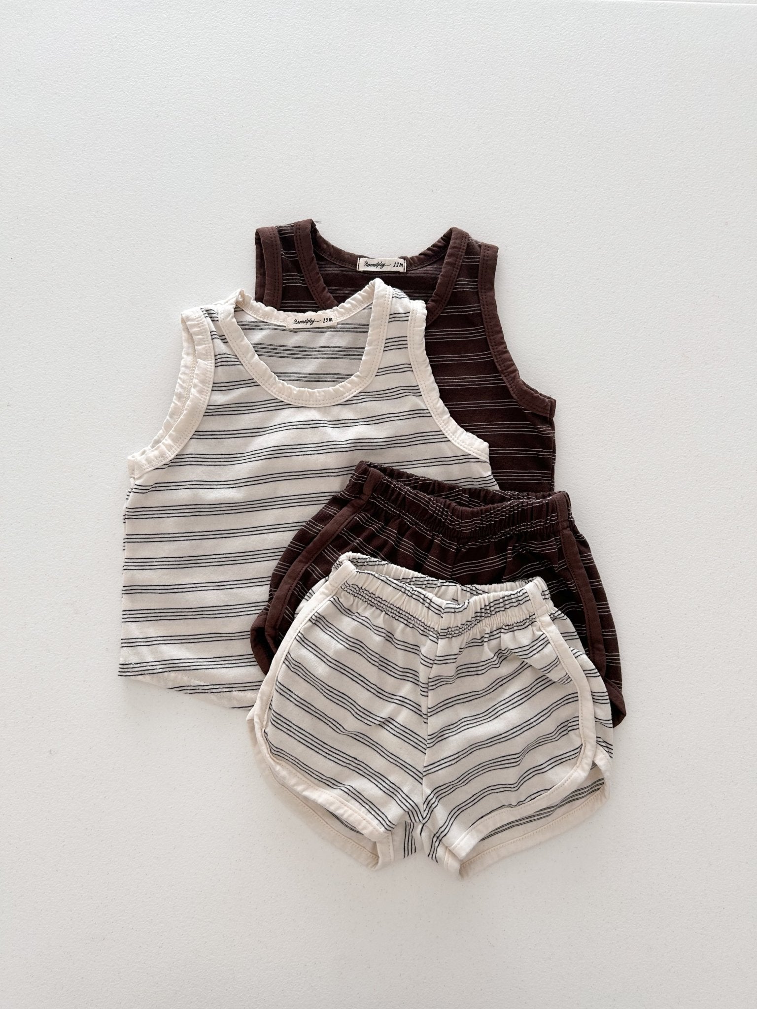 Toddler SS26 Stripe Sleeveless Top and Shorts Sets (6m - 7y) - 2 Colors - AT NOON STORE