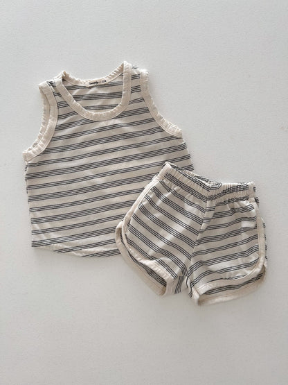 Toddler SS26 Stripe Sleeveless Top and Shorts Sets (6m - 7y) - 2 Colors - AT NOON STORE