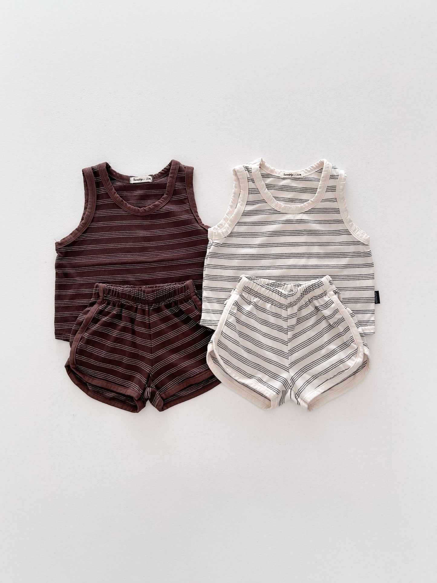 Toddler SS26 Stripe Sleeveless Top and Shorts Sets (6m - 7y) - 2 Colors - AT NOON STORE