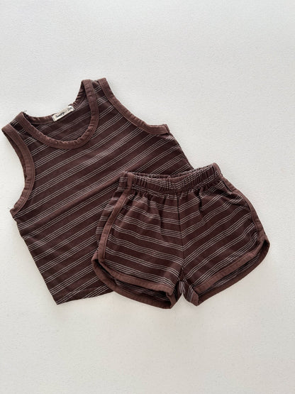 Toddler SS26 Stripe Sleeveless Top and Shorts Sets (6m - 7y) - 2 Colors - AT NOON STORE