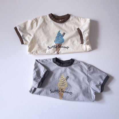 Toddler SS26 Sweet Summer Ice Cream Short Sleeve Top (1 - 7y) - 2 Colors - AT NOON STORE