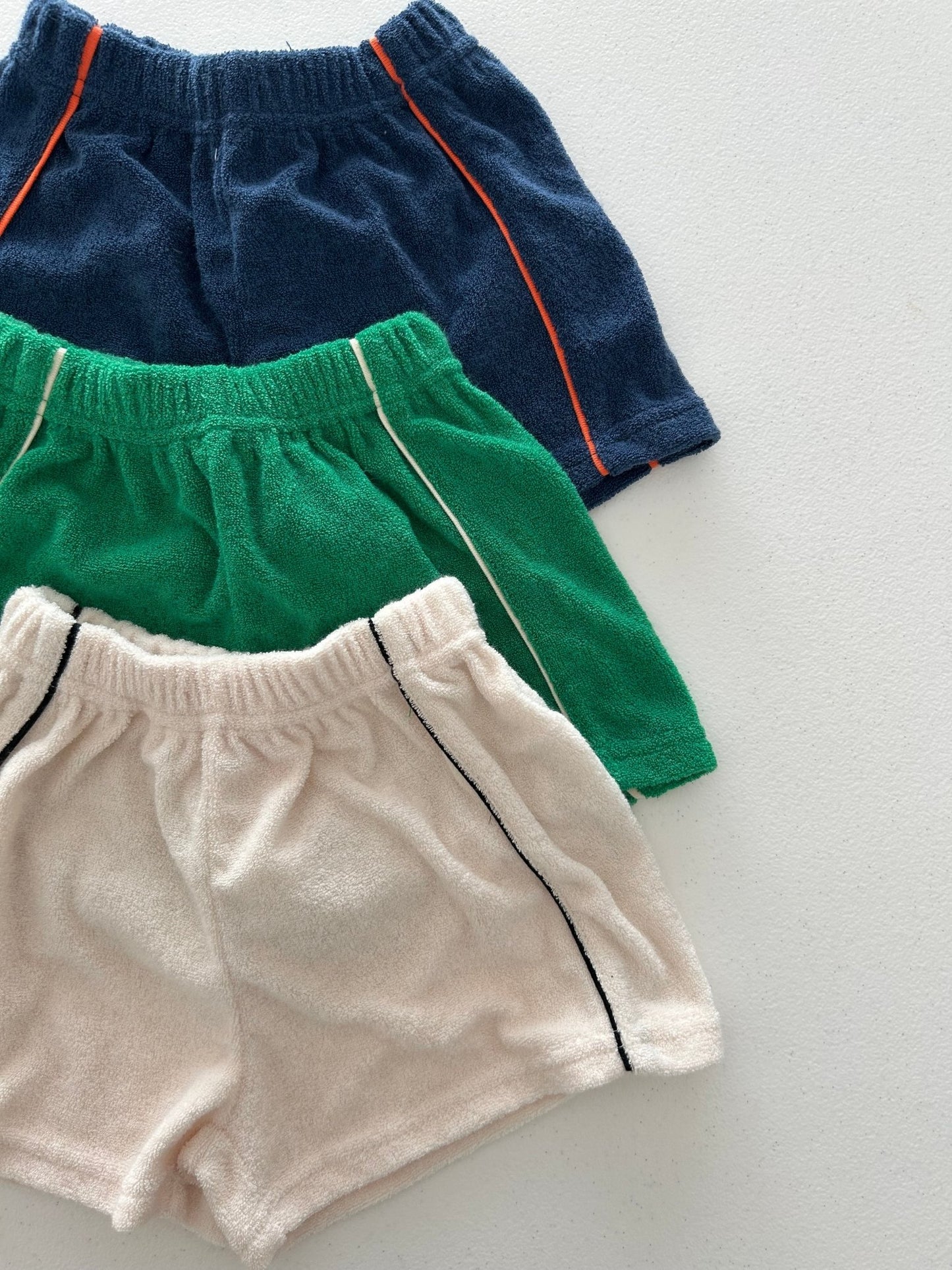 Toddler SS26 Terry Cloth Piping Detail Shorts (2 - 8y) - 3 Colors - AT NOON STORE