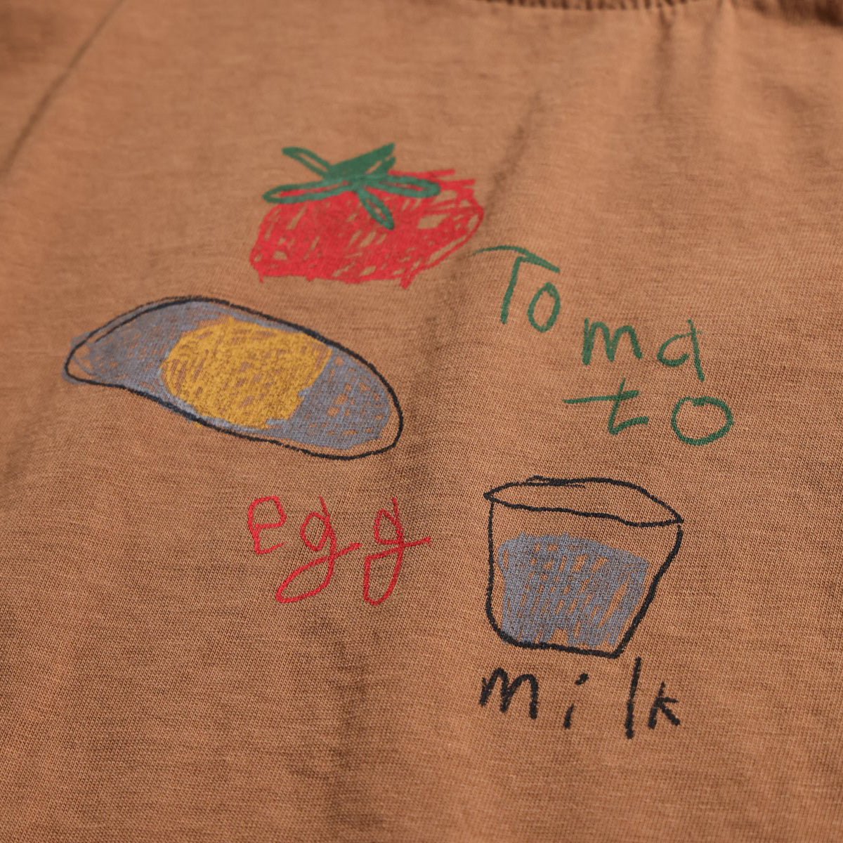 Toddler SS26 Tomato Egg Milk Print Short Sleeve Top (6m - 7y) - 2 Colors - AT NOON STORE