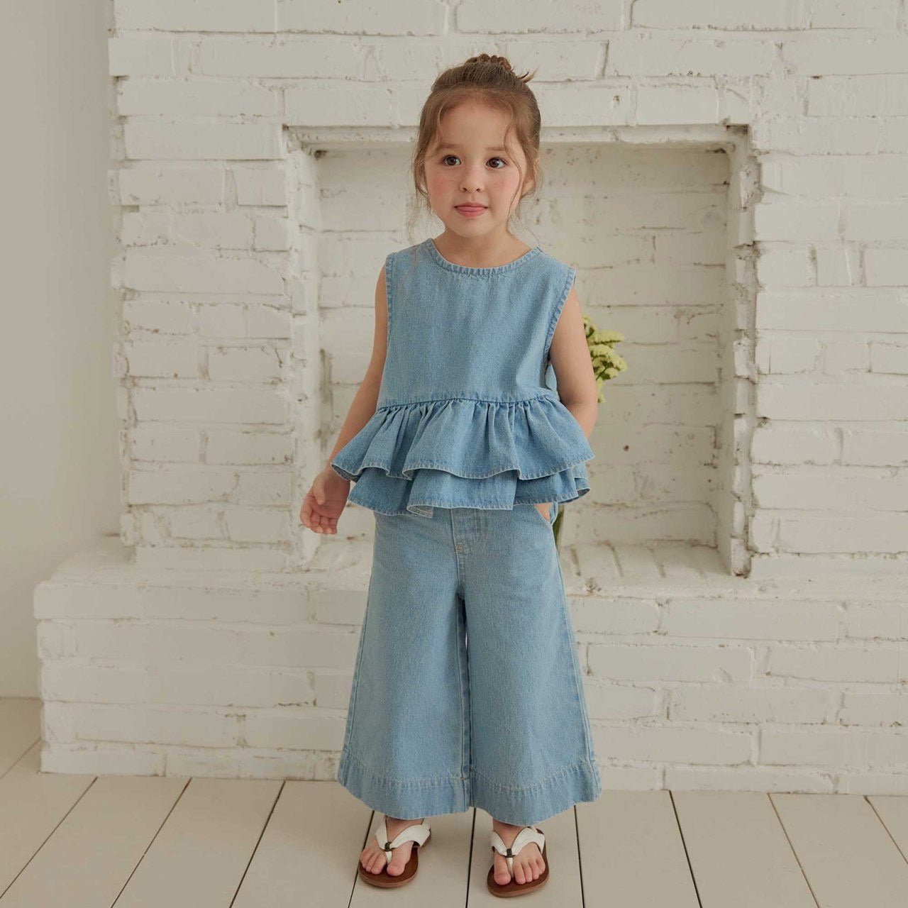 Toddler SS26 Wide Denim Pants (1 - 6y) - Denim - AT NOON STORE