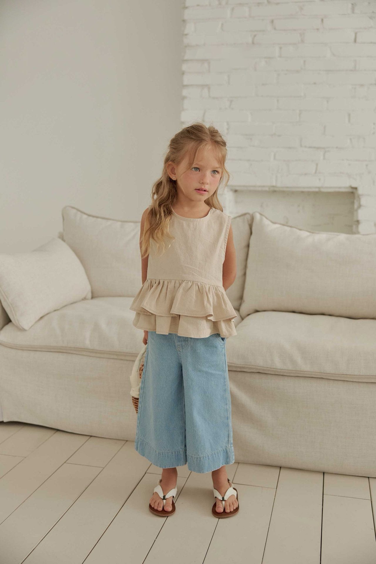 Toddler SS26 Wide Denim Pants (1 - 6y) - Denim - AT NOON STORE