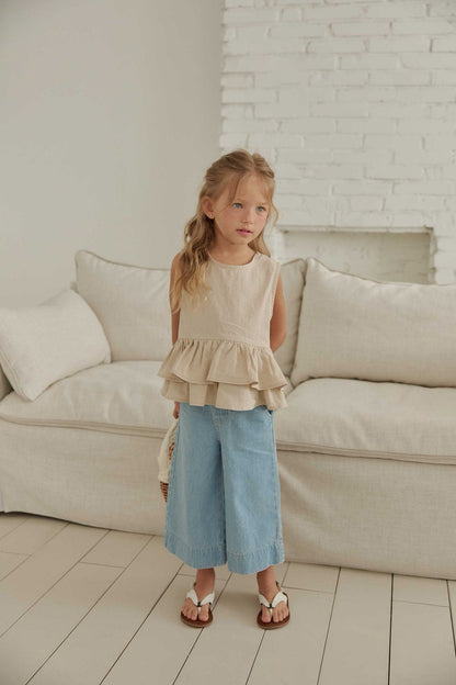 Toddler SS26 Wide Denim Pants (1 - 6y) - Denim - AT NOON STORE