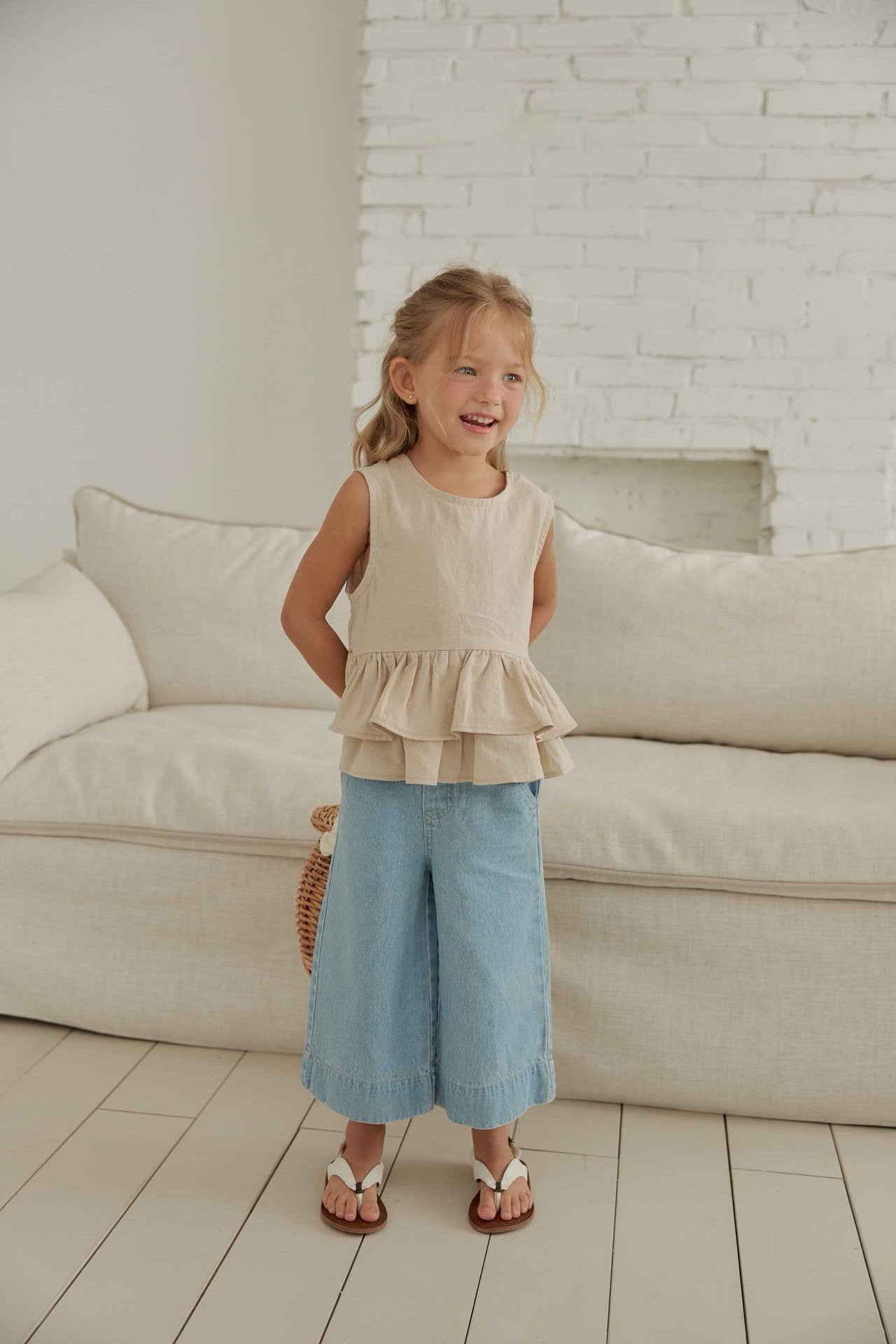 Toddler SS26 Wide Denim Pants (1 - 6y) - Denim - AT NOON STORE