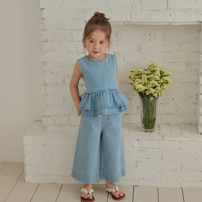 Toddler SS26 Wide Denim Pants (1 - 6y) - Denim - AT NOON STORE