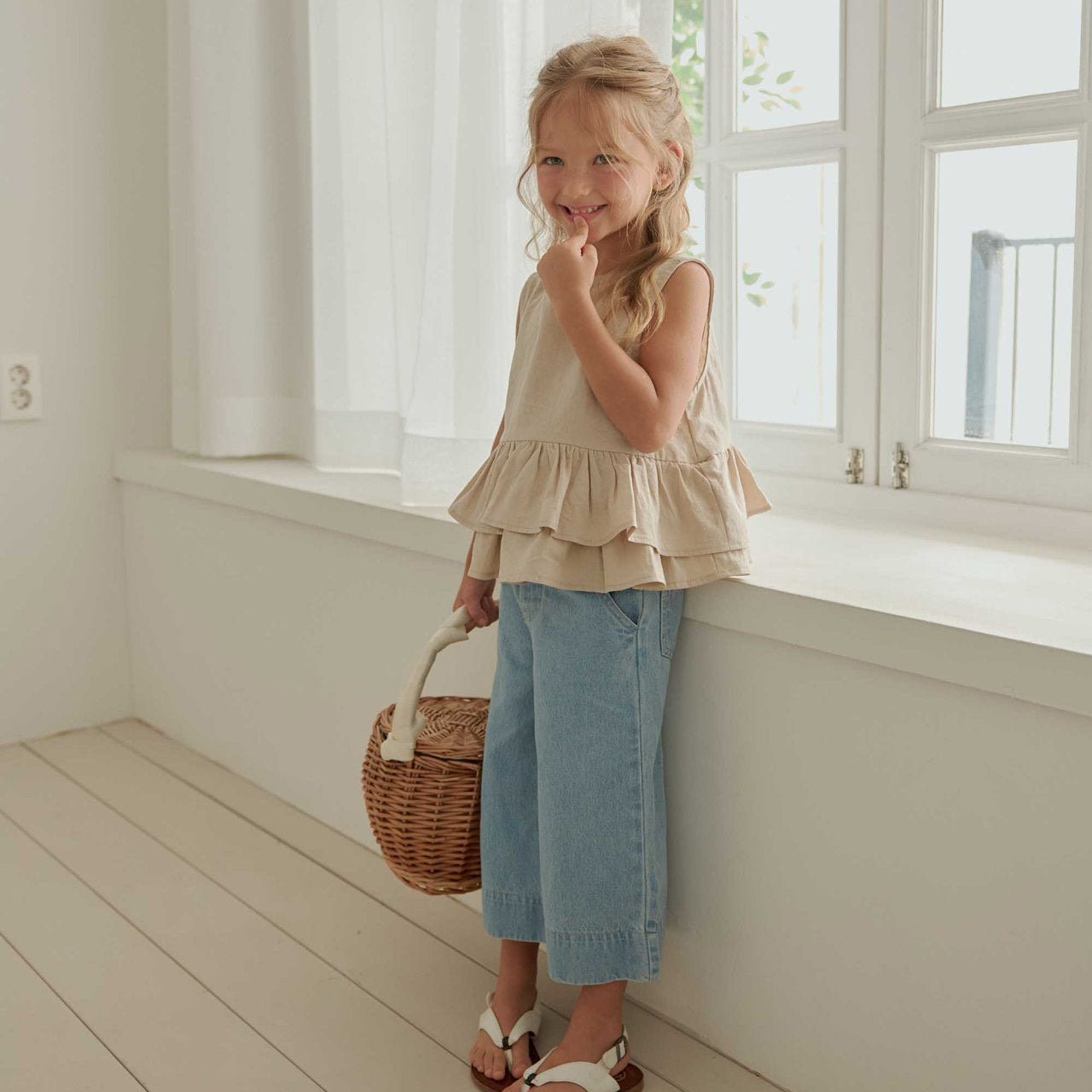 Toddler SS26 Wide Denim Pants (1 - 6y) - Denim - AT NOON STORE