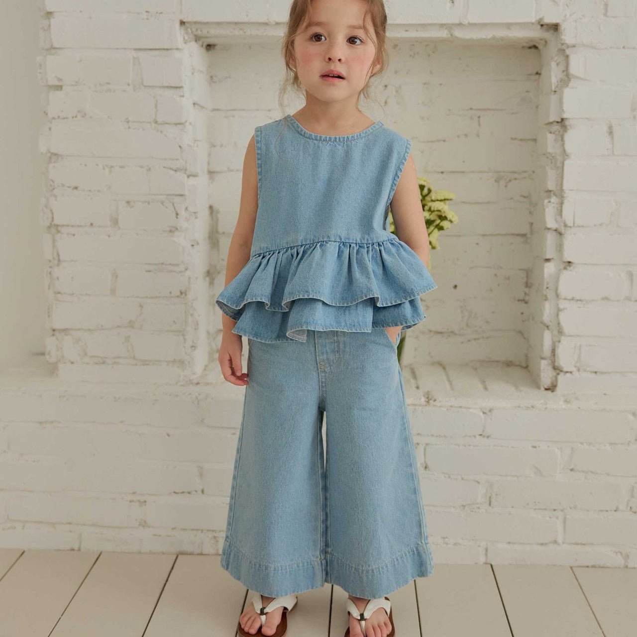 Toddler SS26 Wide Denim Pants (1 - 6y) - Denim - AT NOON STORE