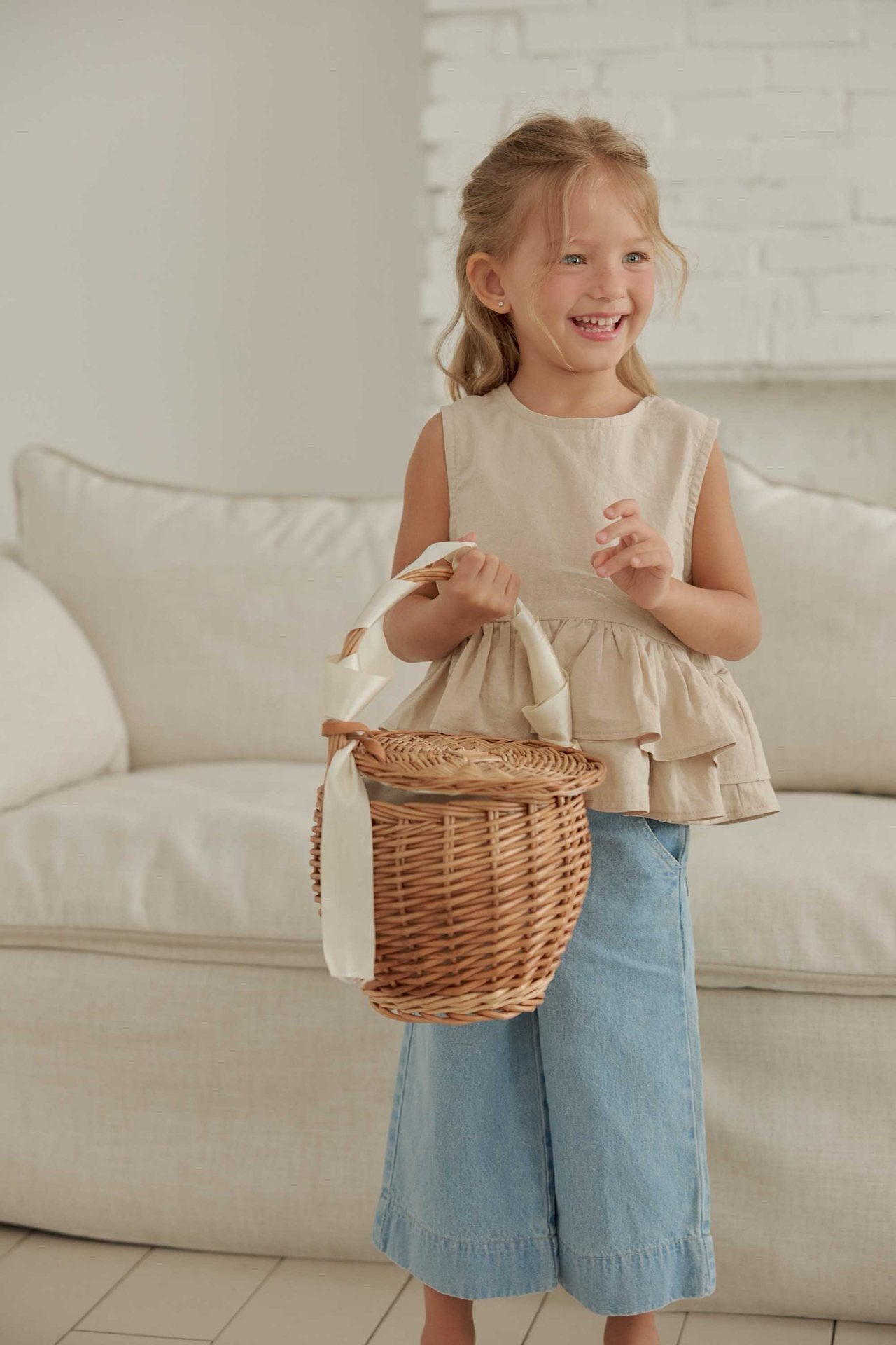 Toddler SS26 Wide Denim Pants (1 - 6y) - Denim - AT NOON STORE