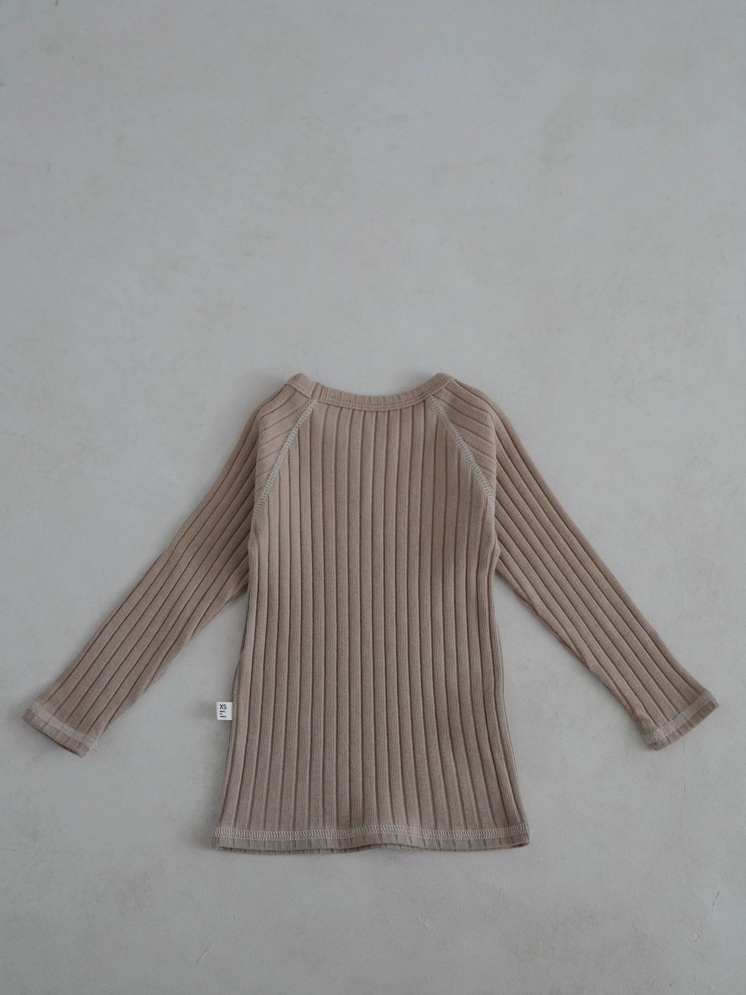 Toddler Stitch Detail Ribbed Top and Pants Set (1 - 6y) - Beige kids outfit