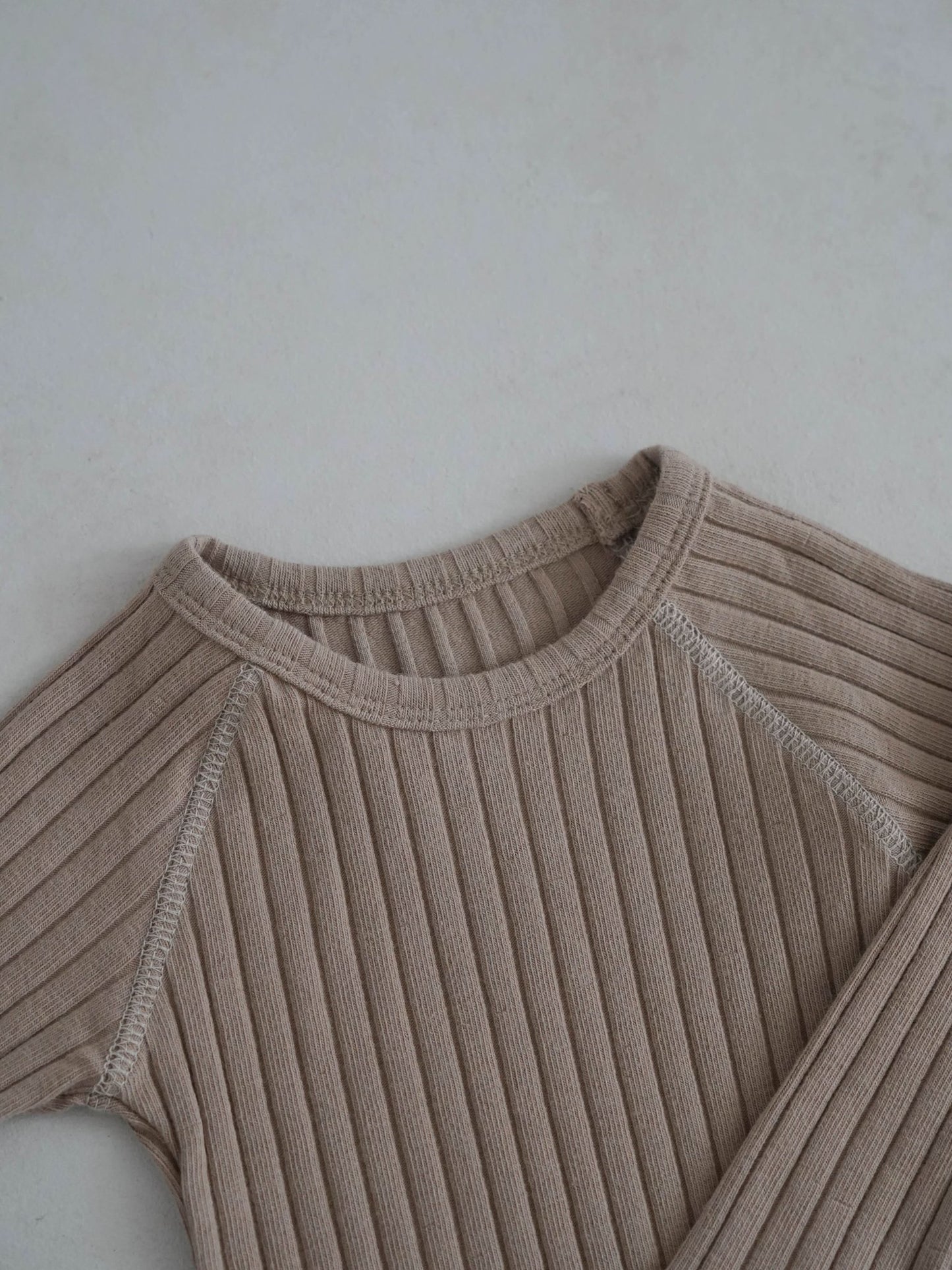 Toddler Stitch Detail Ribbed Top and Pants Set (1 - 6y) - Olive kids outfit