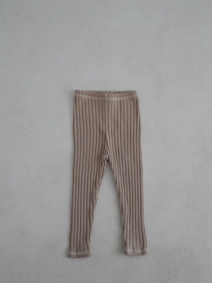 Toddler Stitch Detail Ribbed Top and Pants Set (1 - 6y) - Olive kids outfit