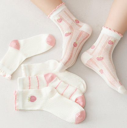 Toddler Strawberry 5PK Socks Set (1 - 8y) kids outfit