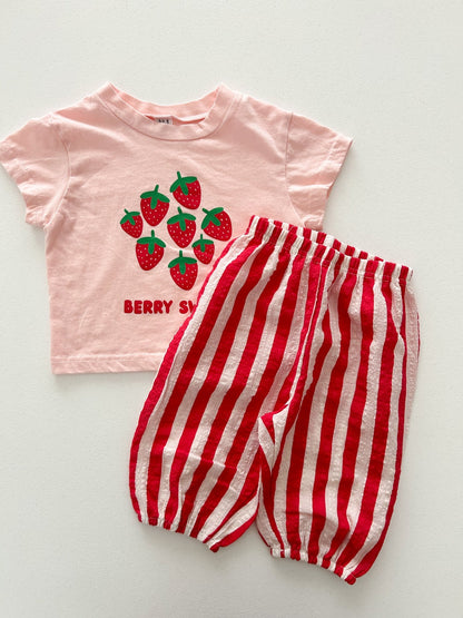 Toddler Stripe Comfy Pants (1 - 6y) - Red kids outfit