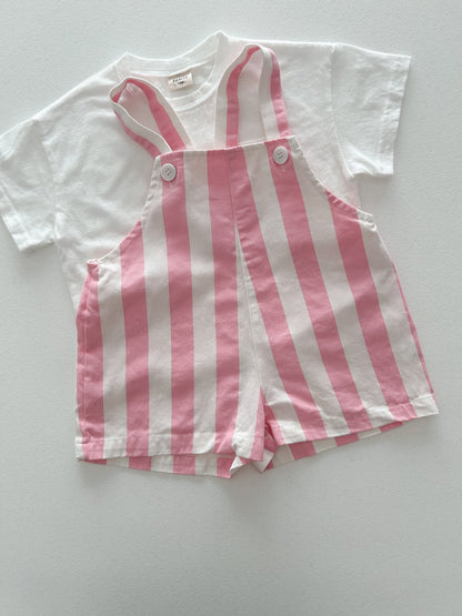 Toddler Stripe Cotton Shortalls (1 - 6y) - 2 Colors kids outfit