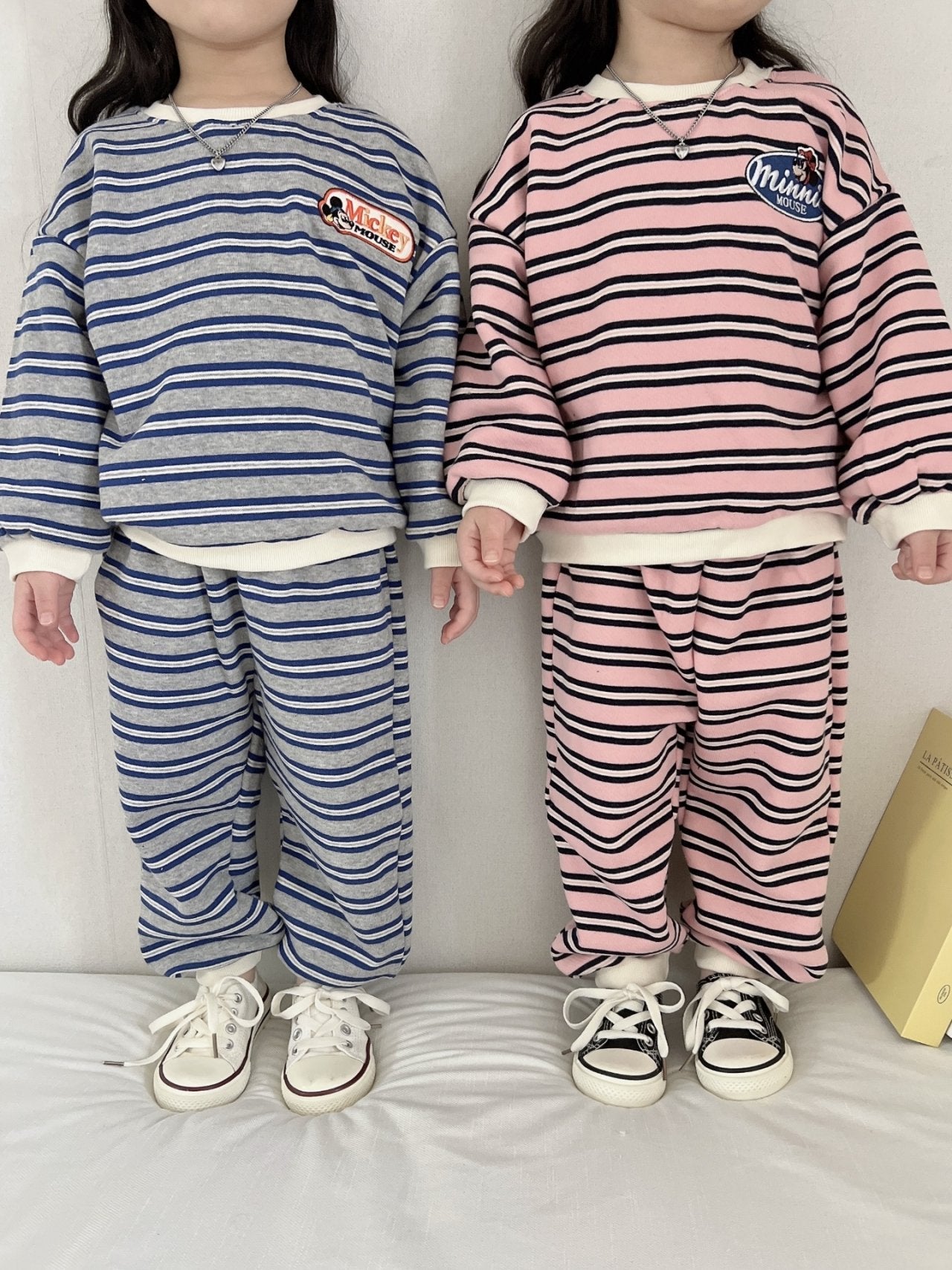 Toddler Stripe Long Sleeve Sweatshirt and Jogger Pants Set (1 - 6y) - 2 Colors kids outfit