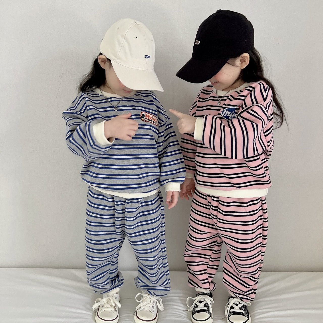 Toddler Stripe Long Sleeve Sweatshirt and Jogger Pants Set (1 - 6y) - 2 Colors kids outfit