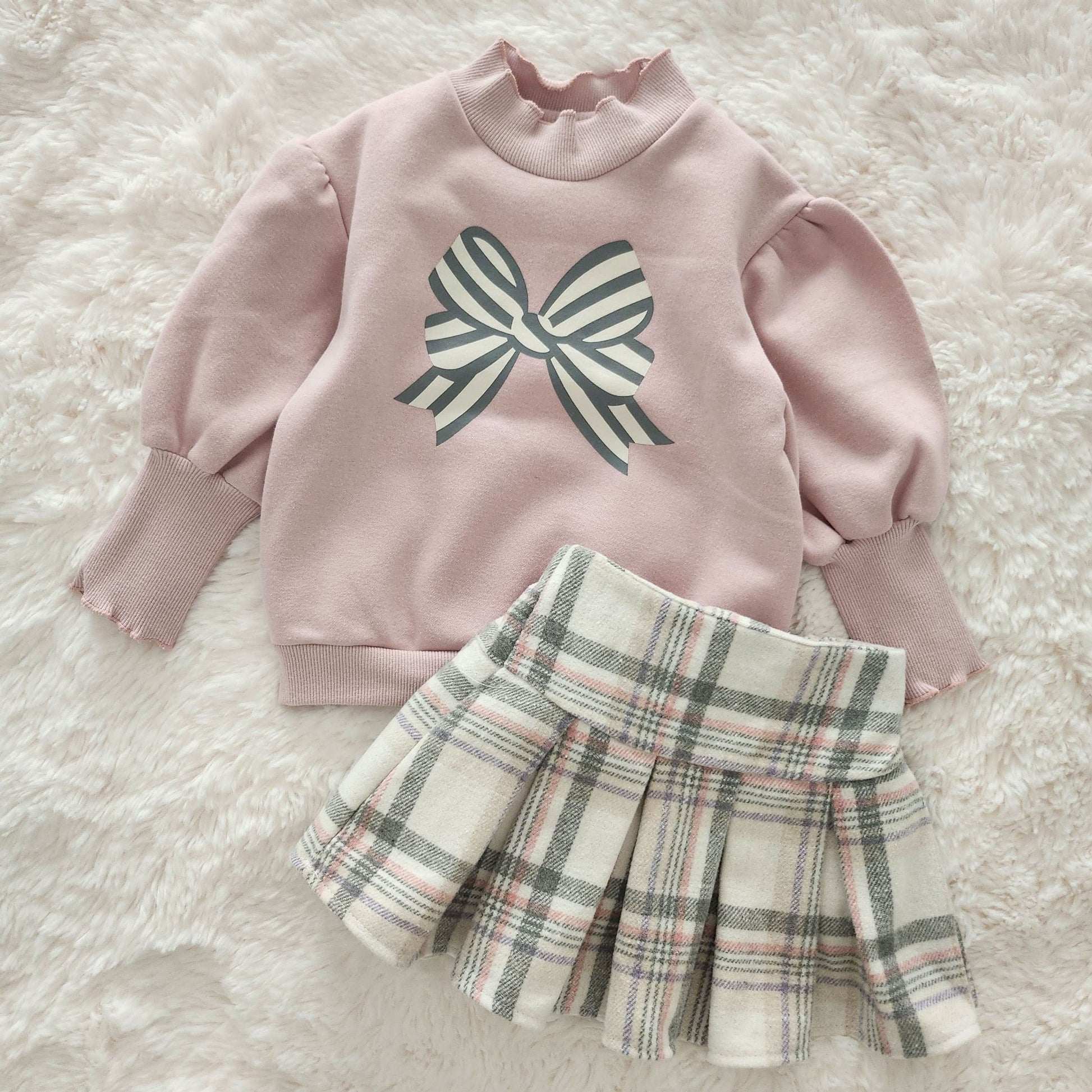 Toddler Tartan Plaid Pleated Skirt (2 - 4y, 6 - 7y) - Pink kids outfit