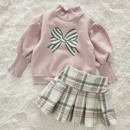 Toddler Tartan Plaid Pleated Skirt (2 - 4y, 6 - 7y) - Pink kids outfit