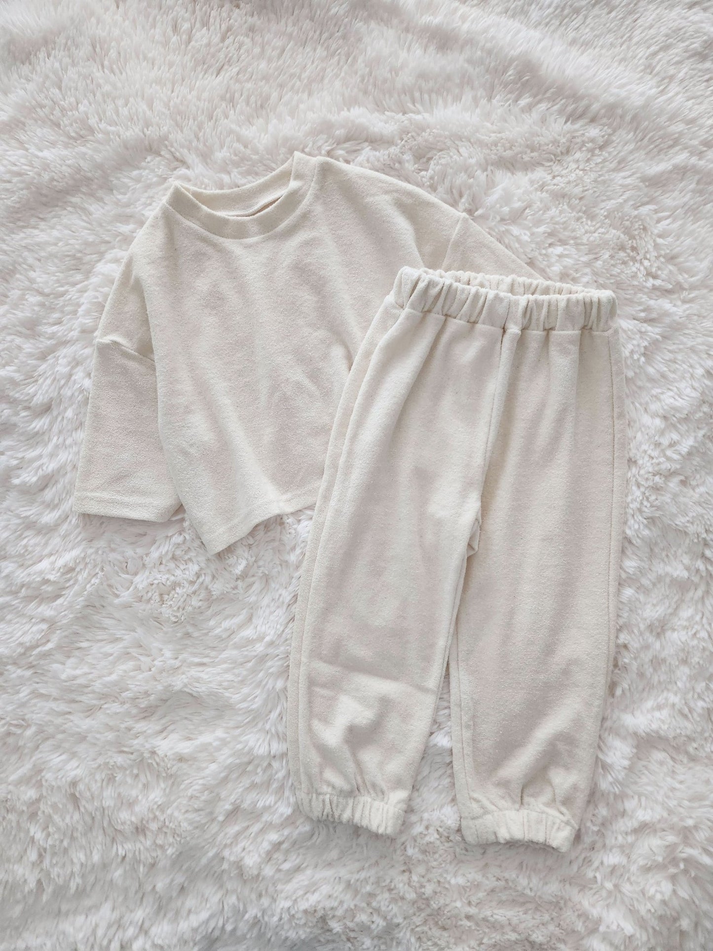 Toddler Terry Cloth Top and Jogger Pants Set (3 - 7y) - 2 Colors kids outfit