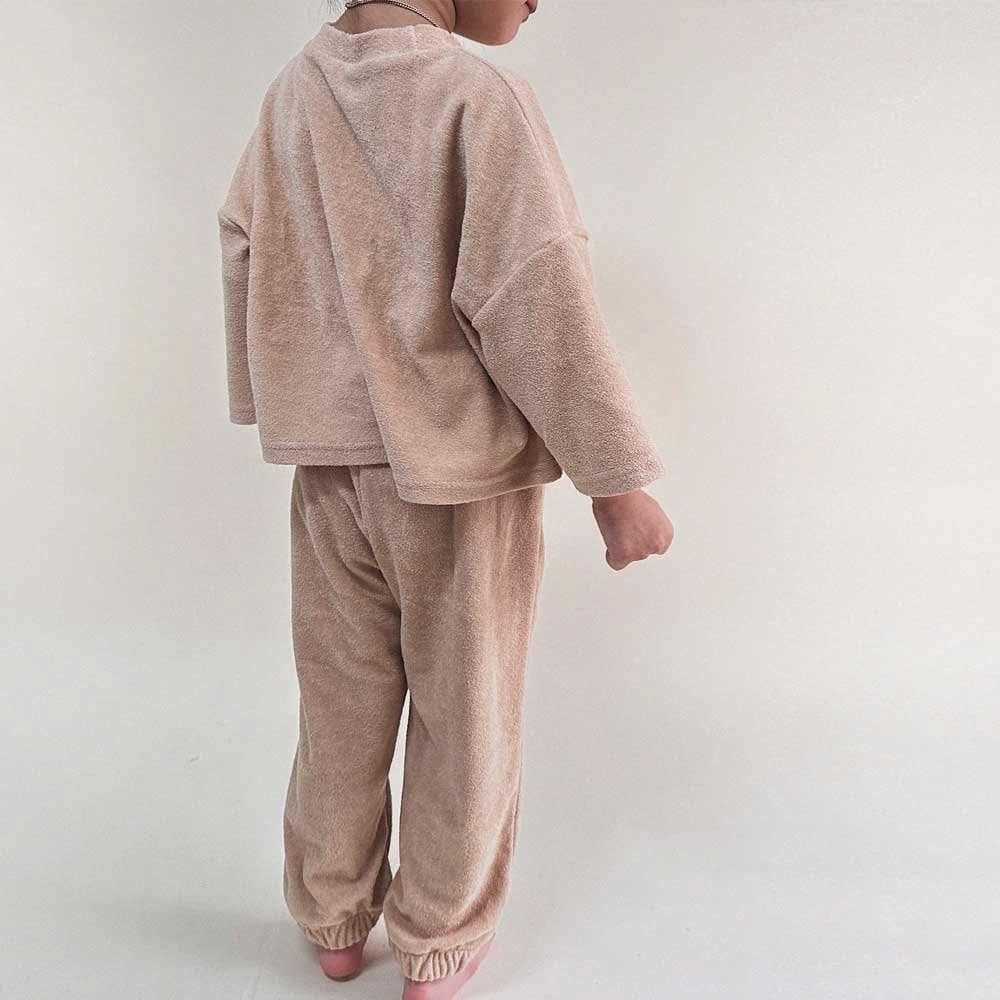 Toddler Terry Cloth Top and Jogger Pants Set (3 - 7y) - 2 Colors kids outfit