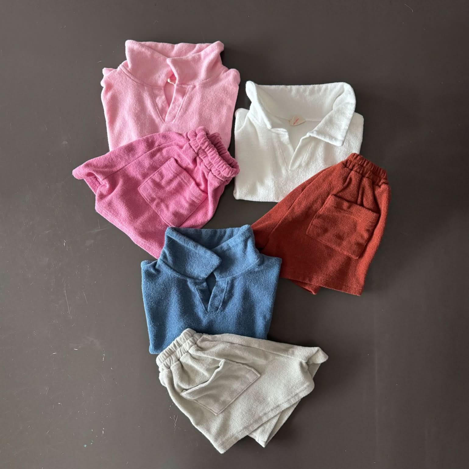 Toddler Terry Cotton Open Collar Top (1 - 6y) - 3 Colors kids outfit