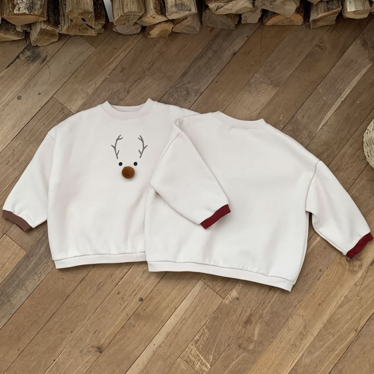 Toddler W24 Brushed Cotton Reindeer Sweatshirt (3 - 8y) - 2 Colors kids outfit