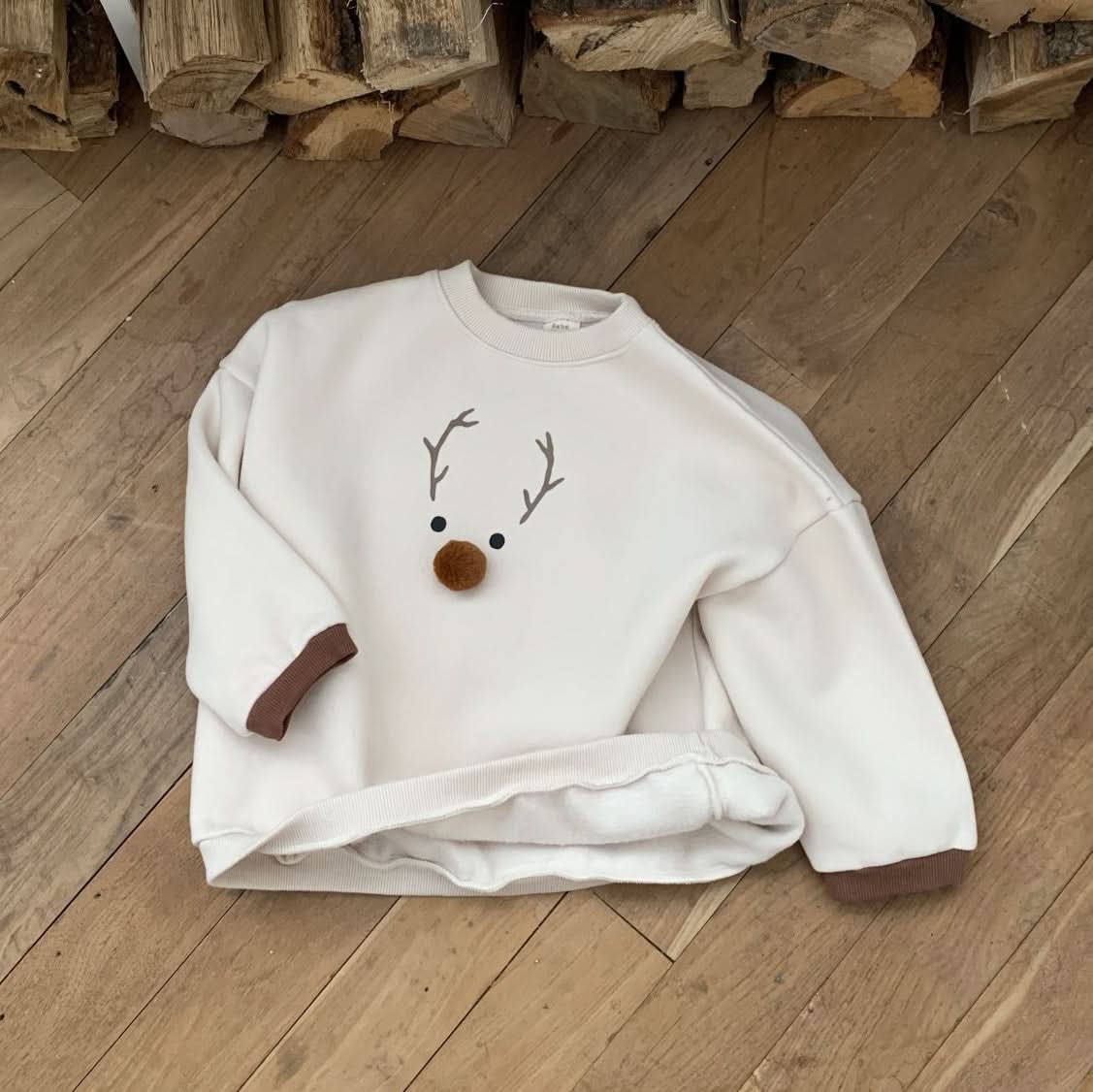 Toddler W24 Brushed Cotton Reindeer Sweatshirt (3 - 8y) - 2 Colors kids outfit