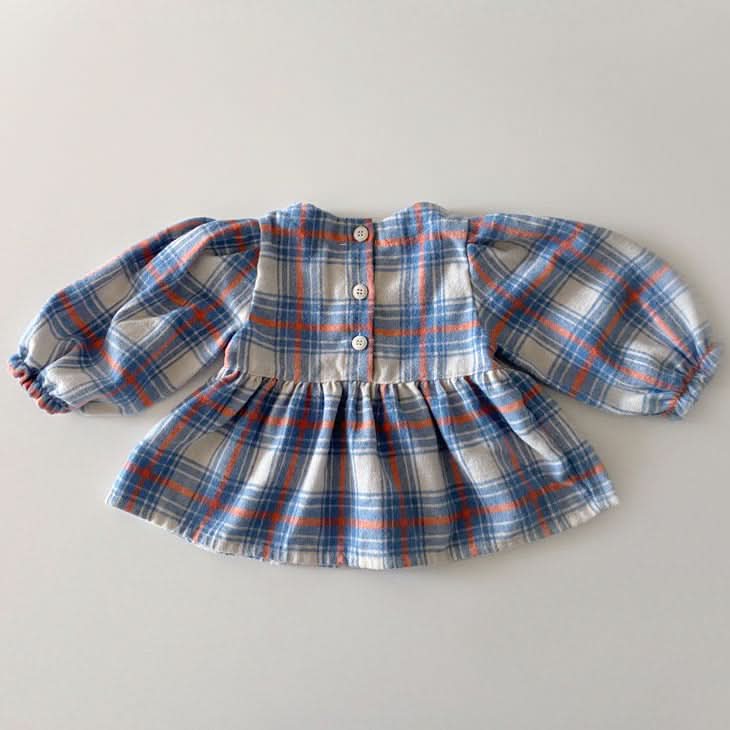 Toddler W24 Plaid Ruffle Blouse (1 - 6y) - 2 Colors kids outfit