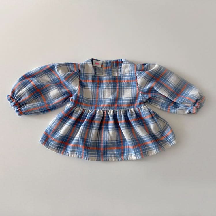 Toddler W24 Plaid Ruffle Blouse (1 - 6y) - 2 Colors kids outfit