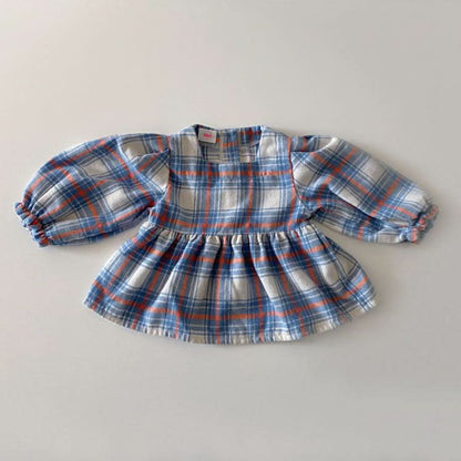 Toddler W24 Plaid Ruffle Blouse (1 - 6y) - 2 Colors kids outfit