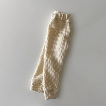 Toddler W24 Textured Knitted Leggings (1 - 6y) - Cream kids outfit