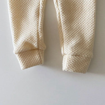 Toddler W24 Textured Knitted Leggings (1 - 6y) - Cream kids outfit