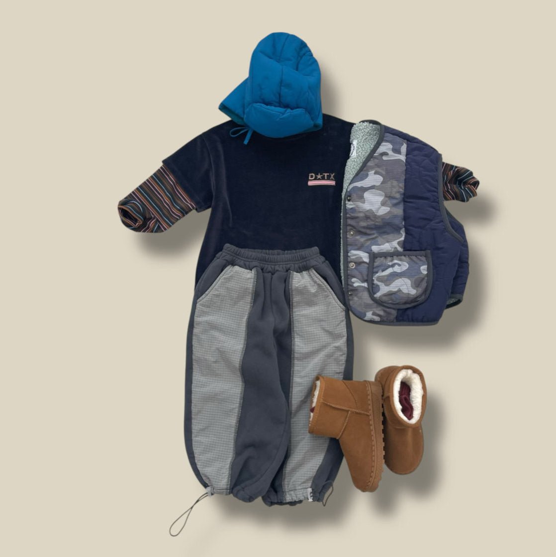 Toddler W25 Adjustable Hem Colorblock Pants (3 - 7y) - 2 Colors kids outfit