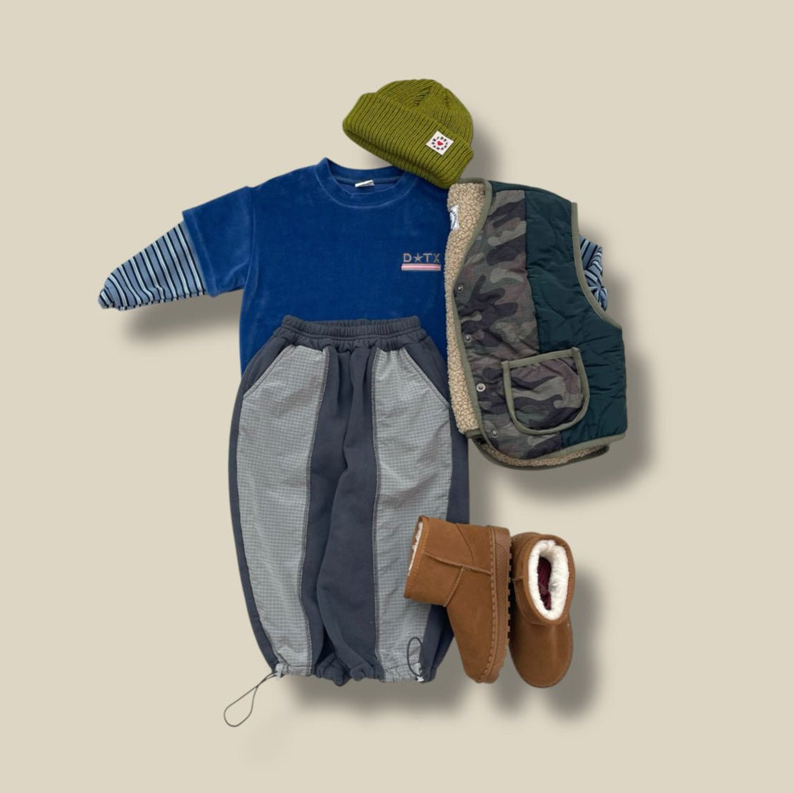 Toddler W25 Adjustable Hem Colorblock Pants (3 - 7y) - 2 Colors kids outfit
