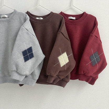 Toddler W25 Argyle Elbow Sweatshirt (2 - 7y) - 3 Colors kids outfit