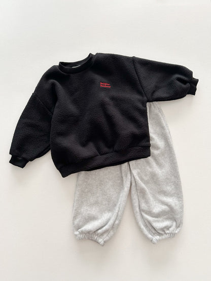 Toddler W25 'Bonjour Bonheur' Fleece Long Sleeve Sweatshirt (4m - 6y) - 2 Colors kids outfit