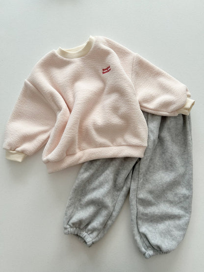 Toddler W25 'Bonjour Bonheur' Fleece Long Sleeve Sweatshirt (4m - 6y) - 2 Colors kids outfit