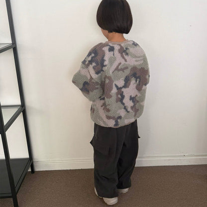 Toddler W25 Corduroy Warm Cargo Jogger Pants (3 - 10y) - Charcoal kids outfit
