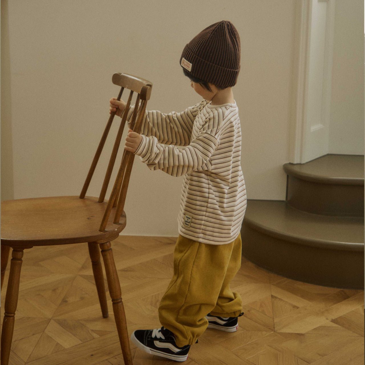 Toddler W25 Fleece Lined Corduroy Jogger Pants (2 - 8y) - Yellow kids outfit