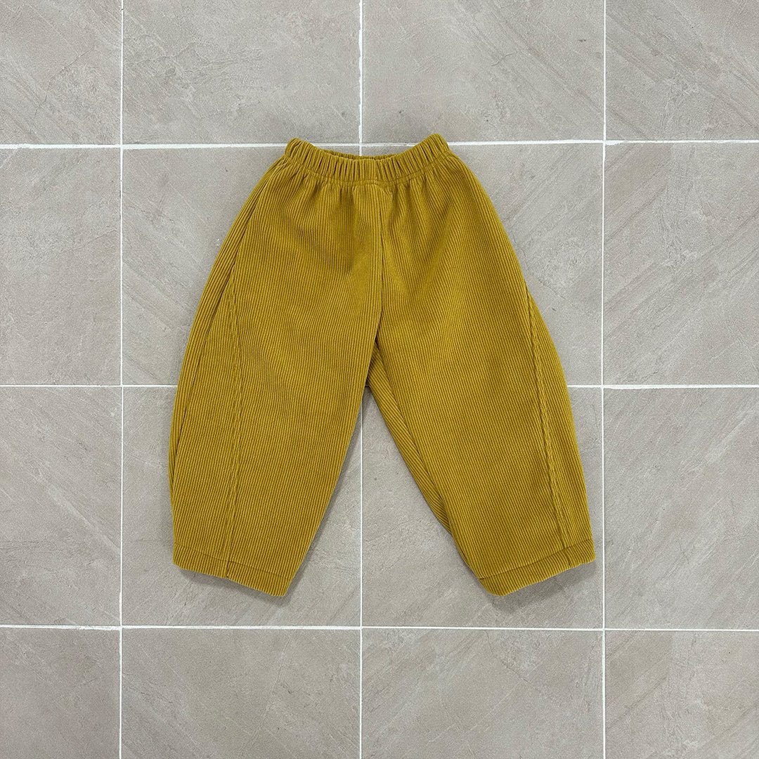 Toddler W25 Fleece Lined Corduroy Jogger Pants (2 - 8y) - Yellow kids outfit