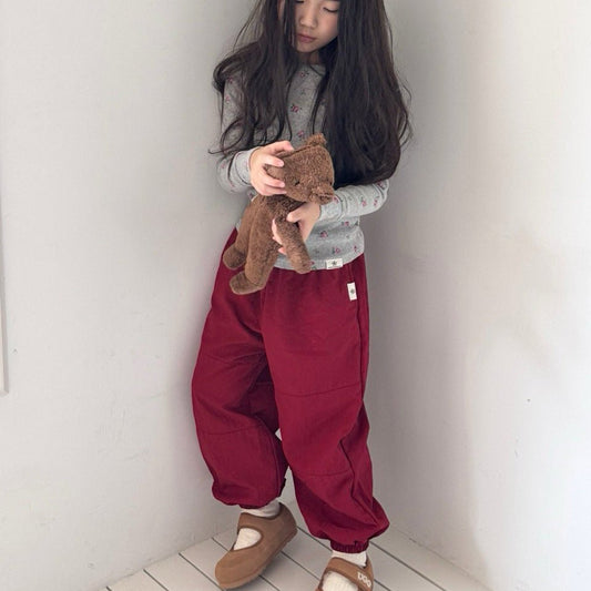 Toddler W25 Fleece Lined Jogger Pants(1 - 2y) - Red kids outfit