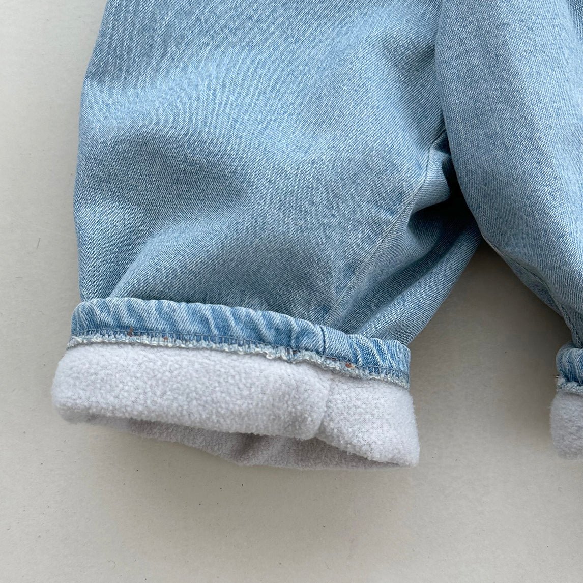 Toddler W25 Fleece Lined Pull - on Denim Pants (4m - 6y) - Denim kids outfit
