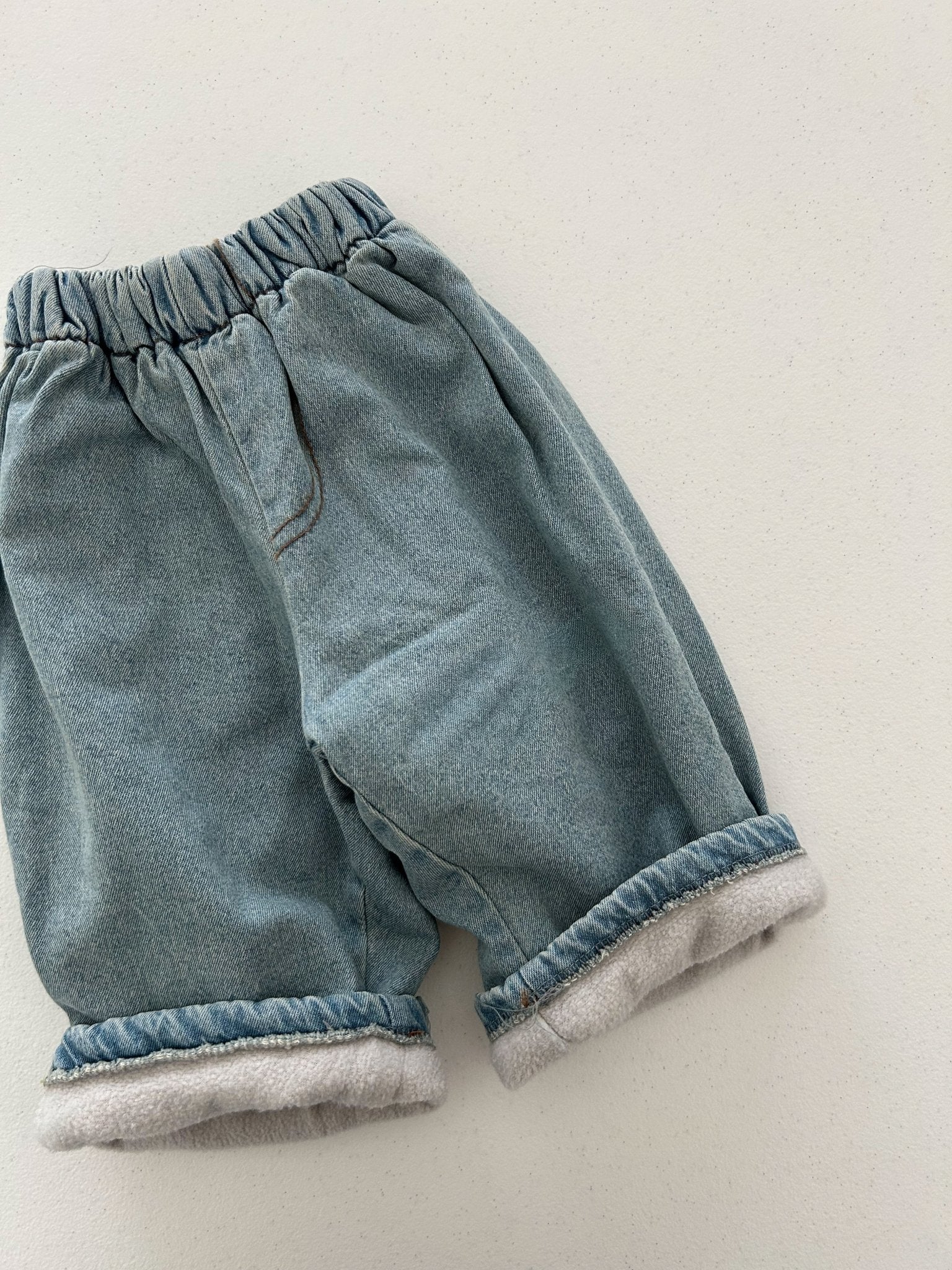 Toddler W25 Fleece Lined Pull - on Denim Pants (4m - 6y) - Denim kids outfit